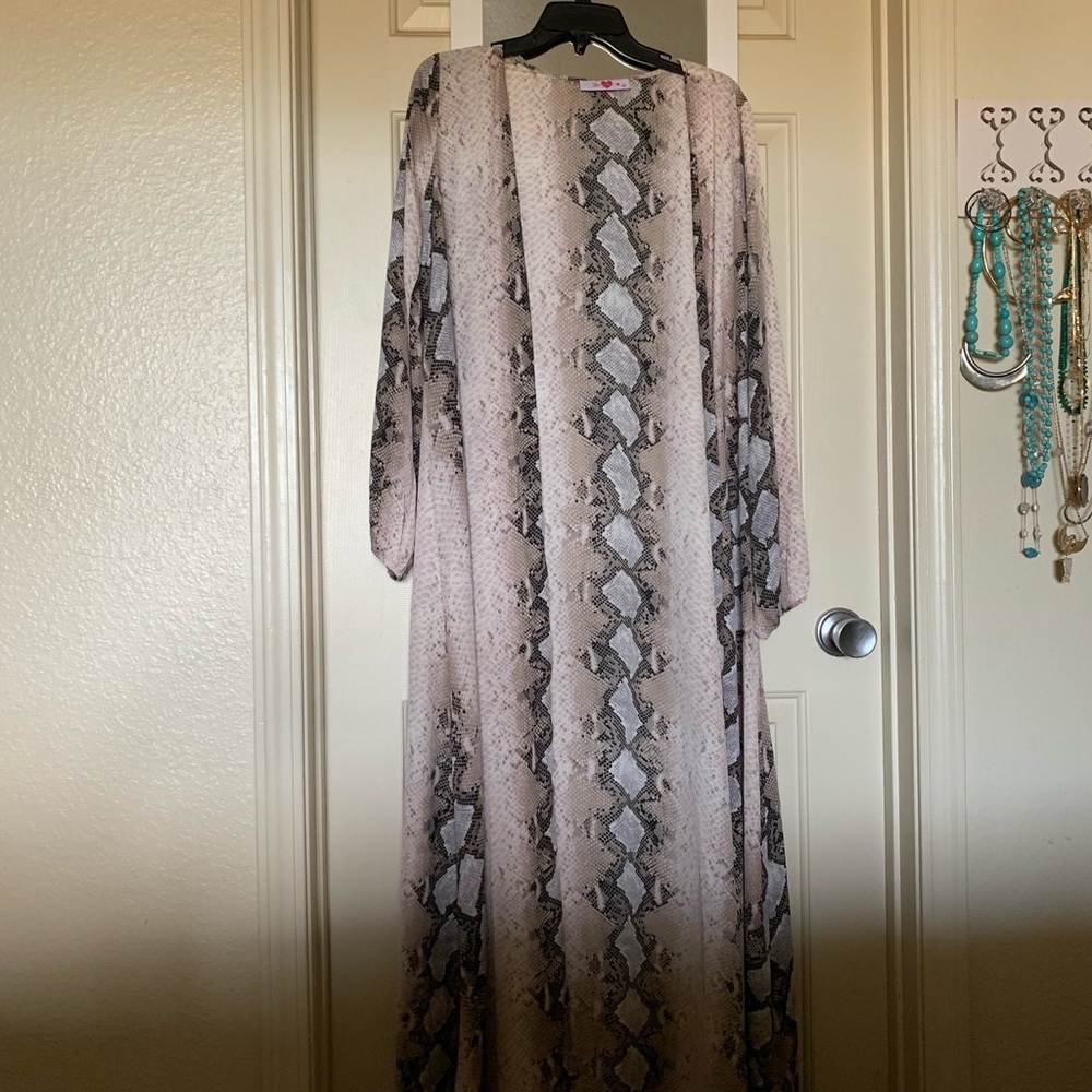 Buddylove pink snakeskin duster